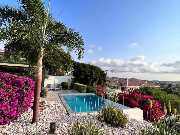 Zitgedeelte bij het privézwembad